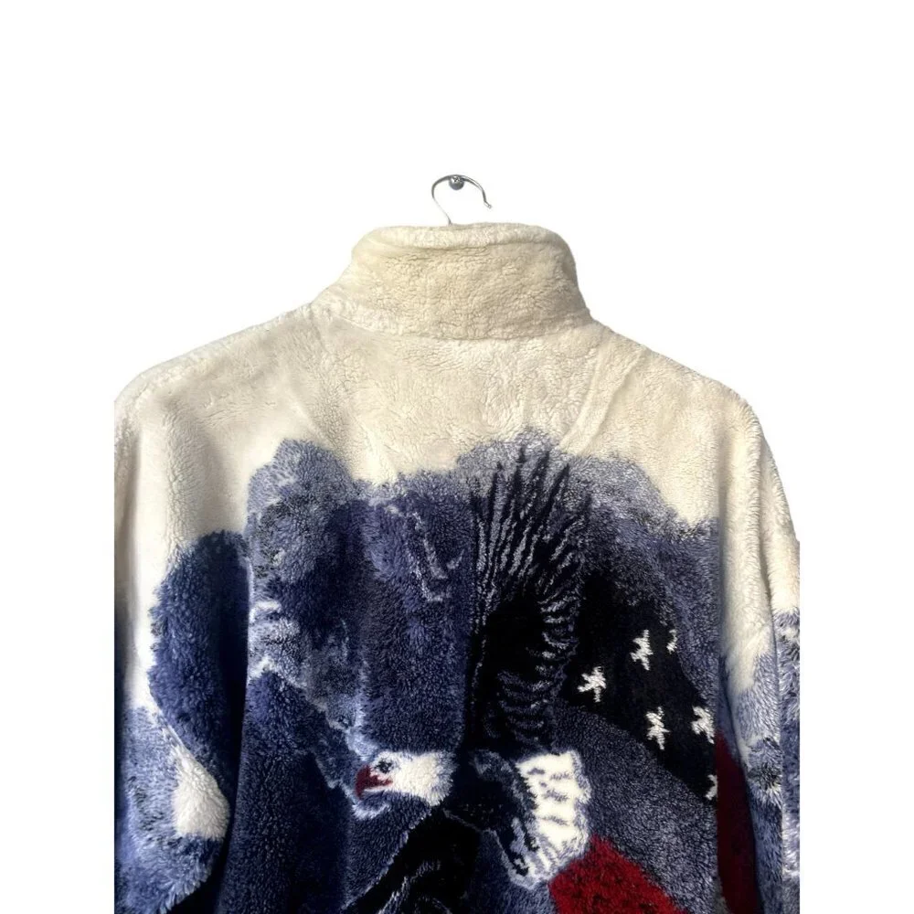 Bear Ridge Outfitters Eagle/U.S. Flag Full Zip Fleece Jacket Sz M Made USA - Picture 5 of 8